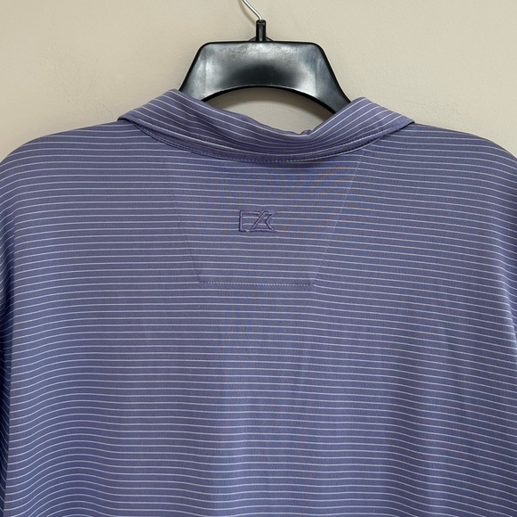Cutter & Buck Men's Forge Pencil Stripe Stretch Polo Smokey Purple Gray, sizeL - Picture 4 of 6